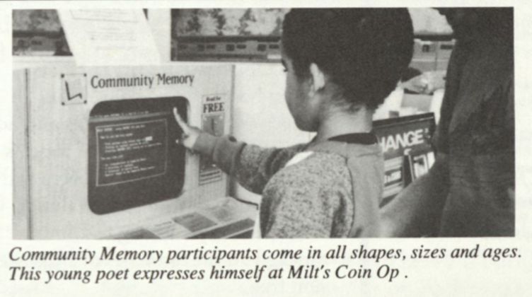 Community Memory terminal at Milt's Coin Op